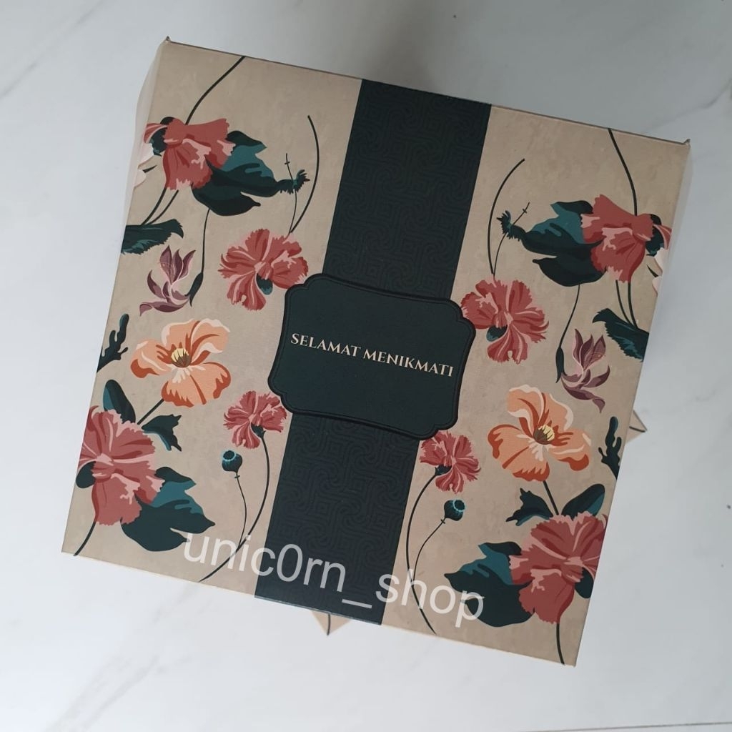 Kotak Dus Nasi/Dus Kue Motif Bunga ( 10pcs )