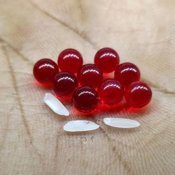 Batu Akik Merah Siam , Bulat 5 mm