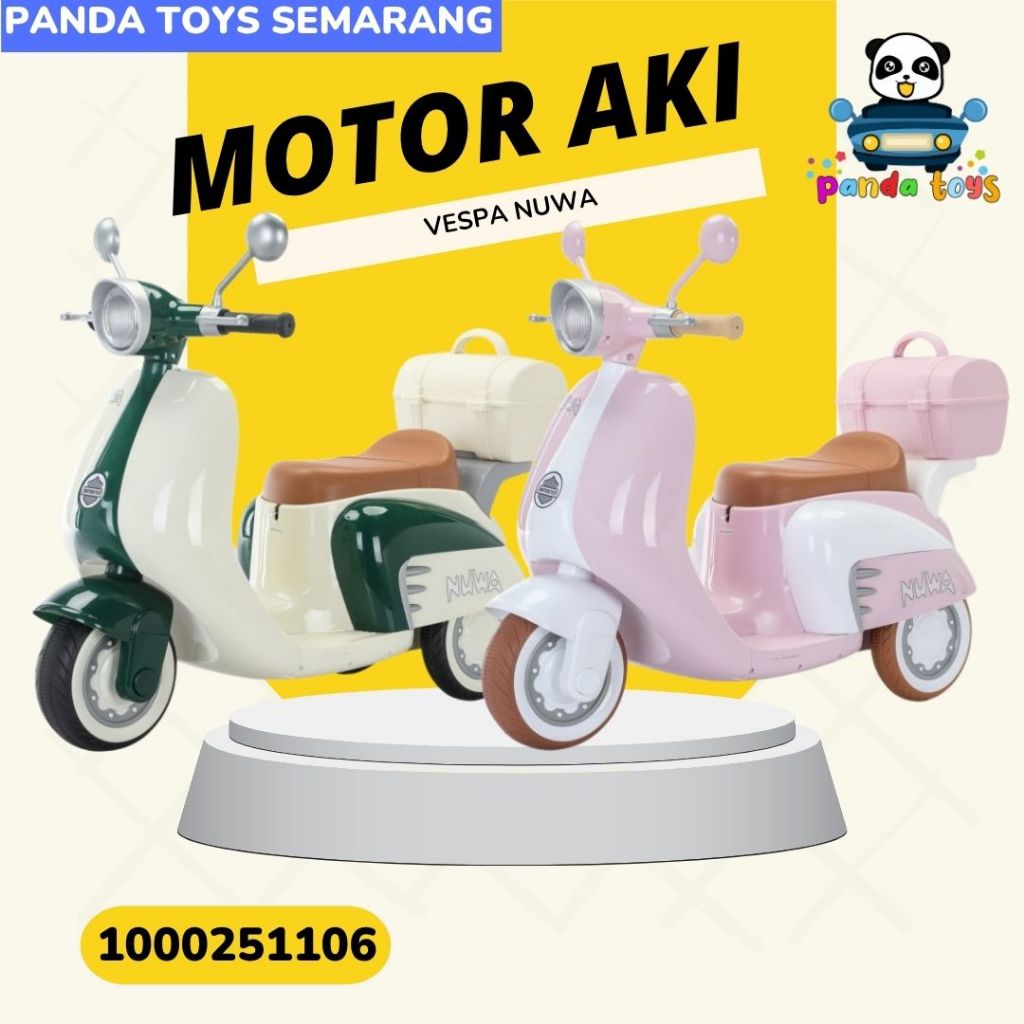 Mainan Motor Aki Vespa Anak Nuwa NW113 Panda toys Semarang MOTOR AKI ANAK SEMARANG