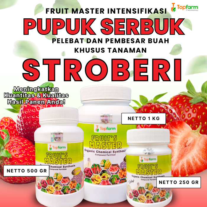Pupuk Serbuk Strawberry / Pupuk Pelebat Buah Strawberry / Pupuk Perangsang Tanaman Buah Strawberry /