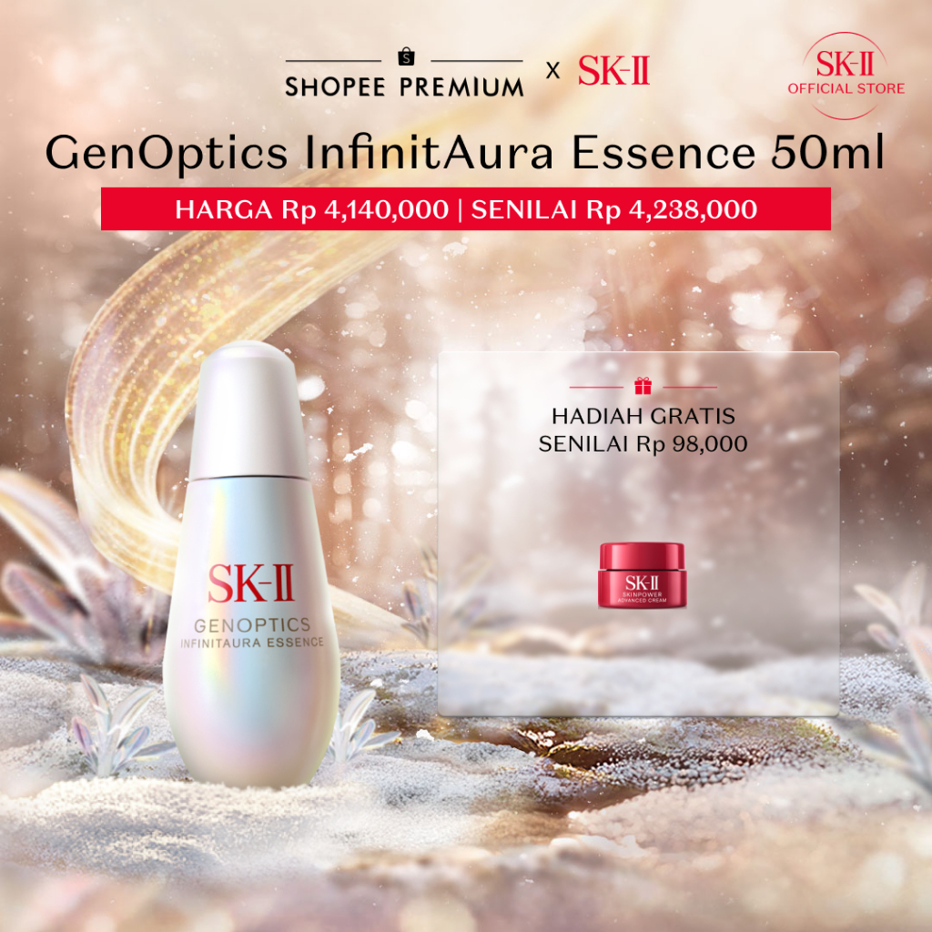 SK-II GenOptics InfinitAura Essence 50ml: Serum Essence Wajah Pencerah Kulit Kusam