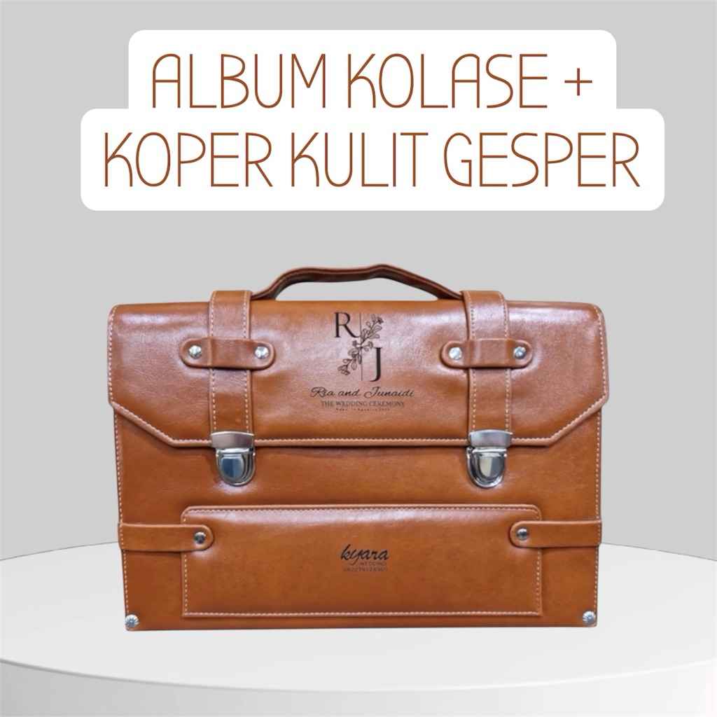 CETAK ALBUM FOTO KOLASE 20CM X 30CM + KOPER KULIT GESPER