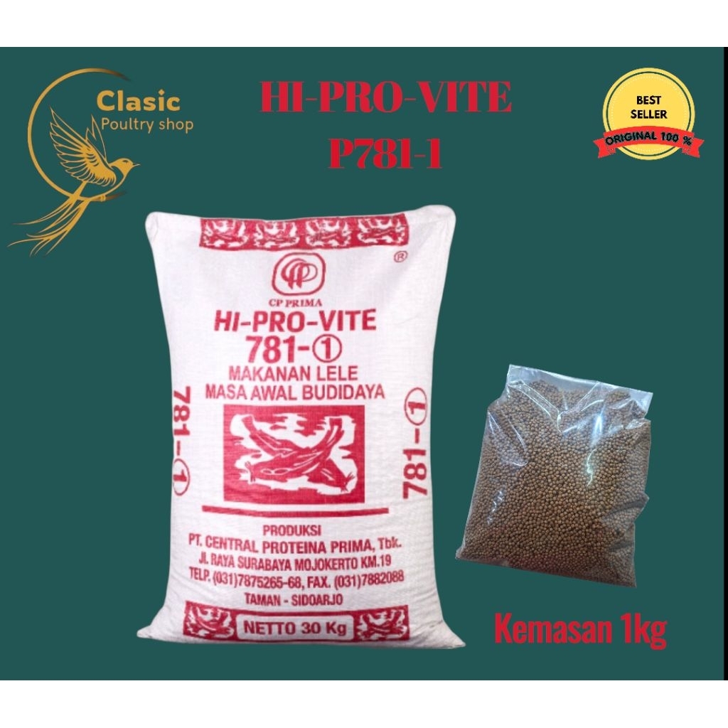 Pakan Ikan Emas Nila Lele P 781 Provit Ukuran 1mm,2mm Reefack 500gr & 1.000gr