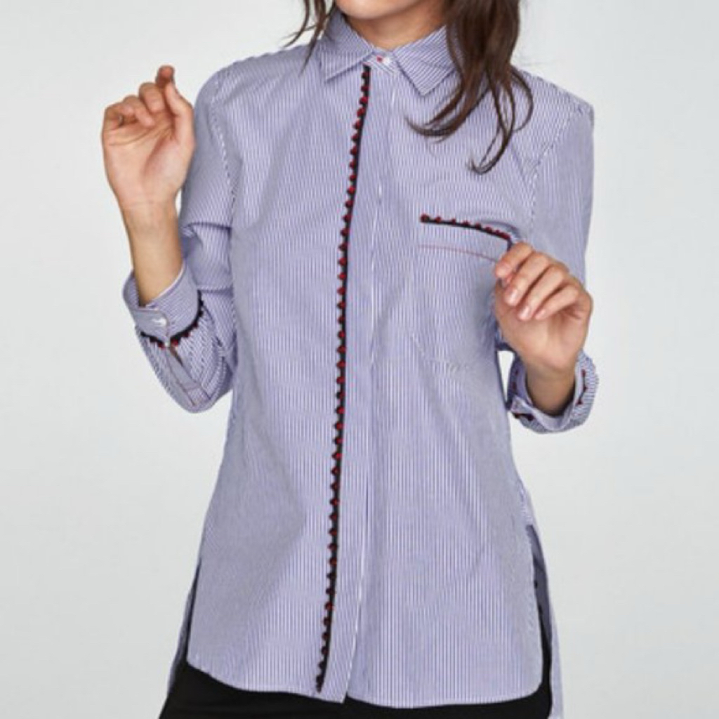 preloved zara striped shirt