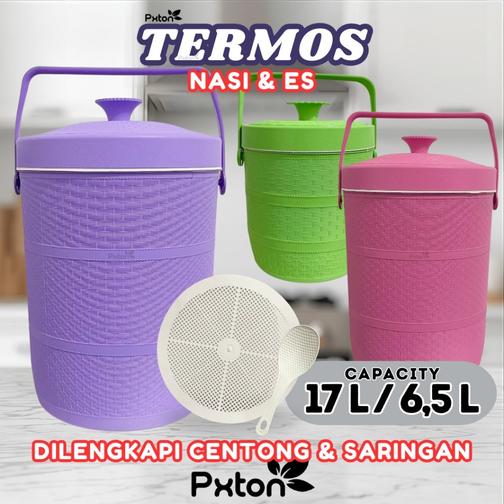 PXTON  - Termos Nasi Es Batu 6.5 Liter GRATIS centong / Termos Nasi Es Batu 17 Liter / Rice ice buck