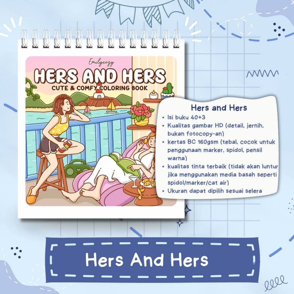 Hers and Hers Cute & Comfy Coloring Book