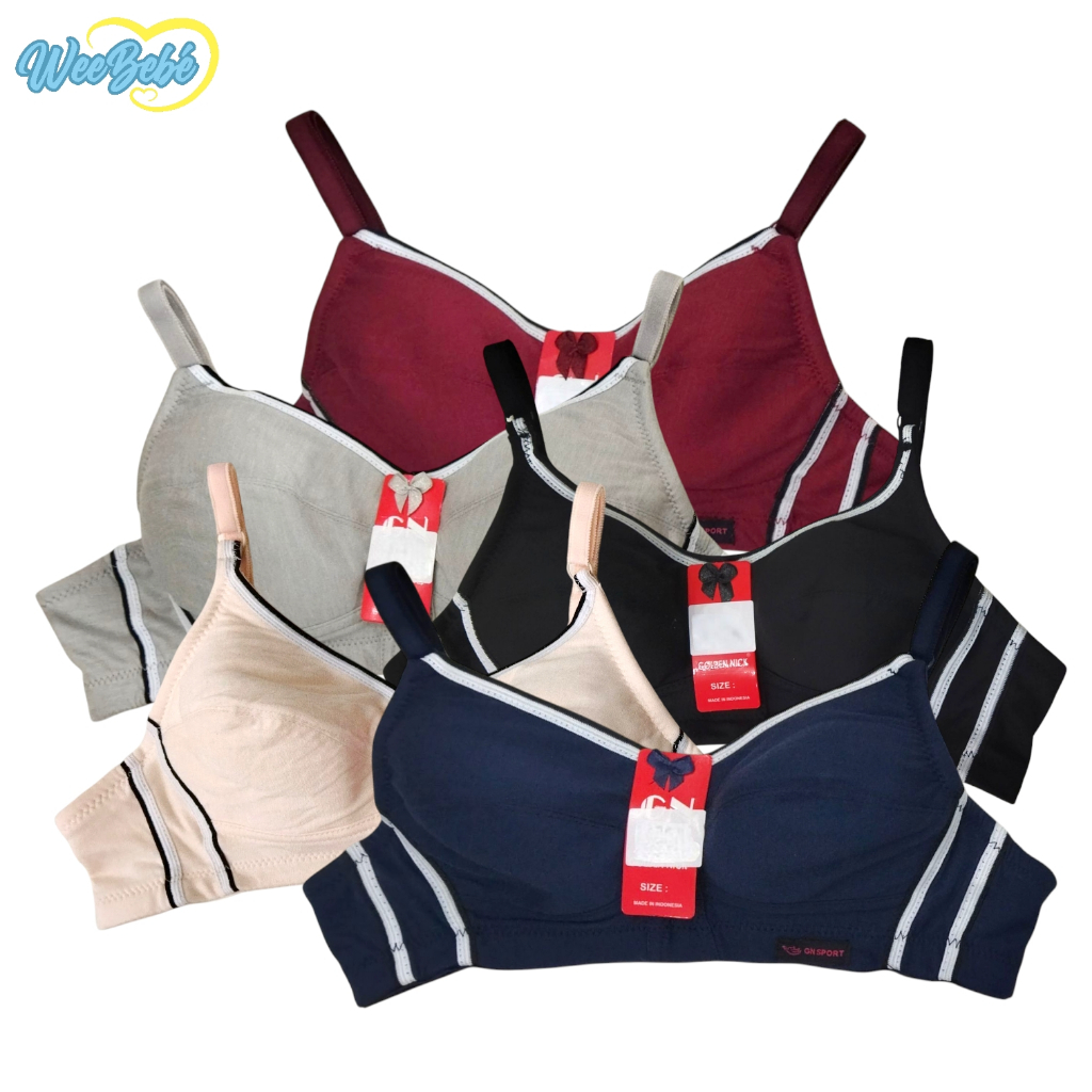 Bra #BH863 GOLDEN NICK (Tanpa Kawat, Busa Tipis, Cup A-B, Full Cup)