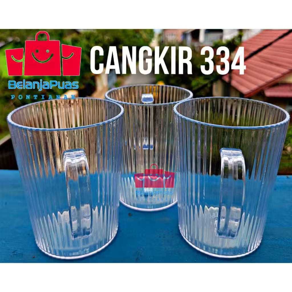 [ 3 Pcs ] GELAS BENING AKRILIK / CANGKIR BENING GAGANG TEBAL 334