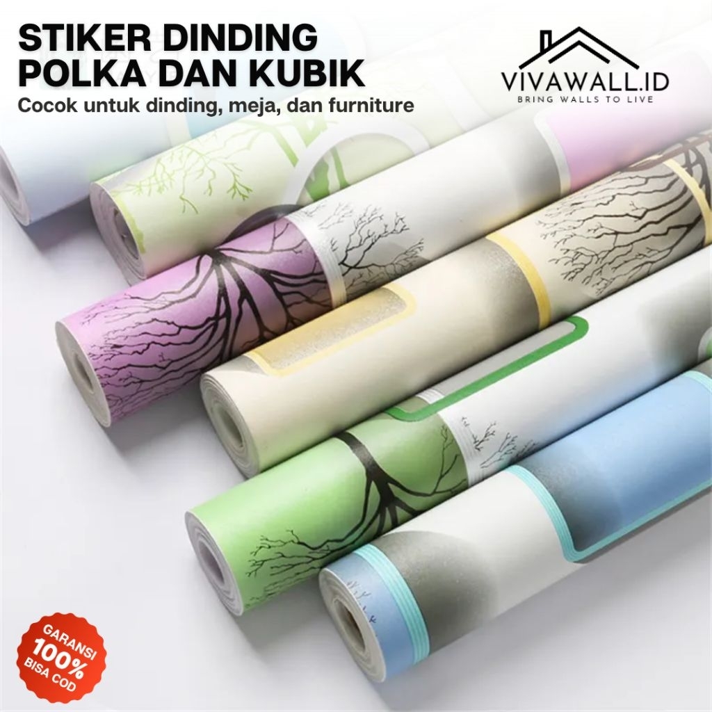 Wallpaper Dinding Polkadot Minimalis – Stiker Lingkaran Bulat untuk Kamar, Ruang Tamu & Hotel | by v