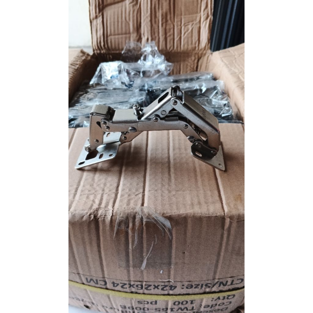 Engsel Kodok 165° Slow Motion Engsel Sendok Tanpa Bobok/Coak Engsel Pintu Lemari Sudut