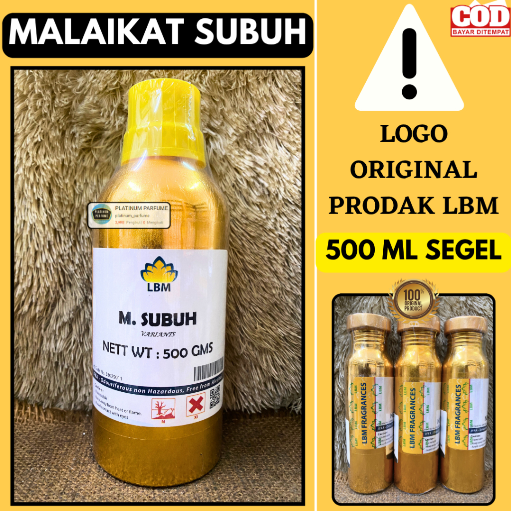 Bibit Parfum MALAIKAT SUBUH 500 ML SEGEL BIBIT LBM Fragrance / Bibit Parfum LBM MALAIKAT SUBUH Kemas