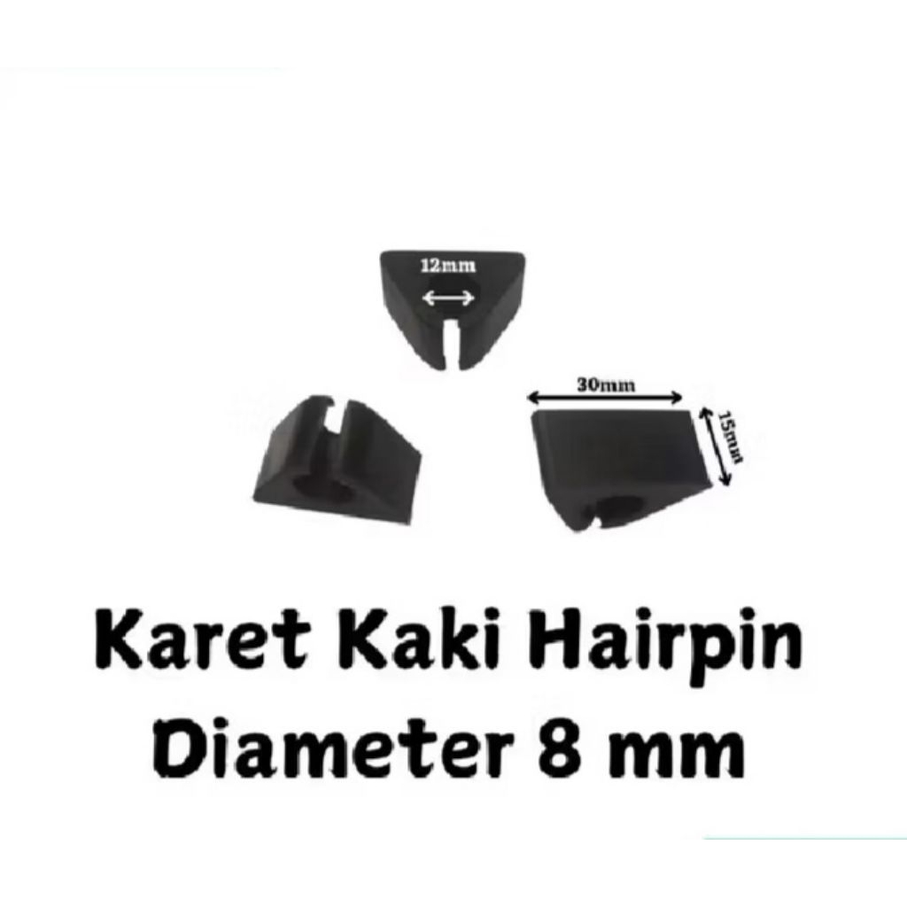 karet kaki hairpin 8mm cekung/cagak alas kaki meja kursi pot bunga besi beton