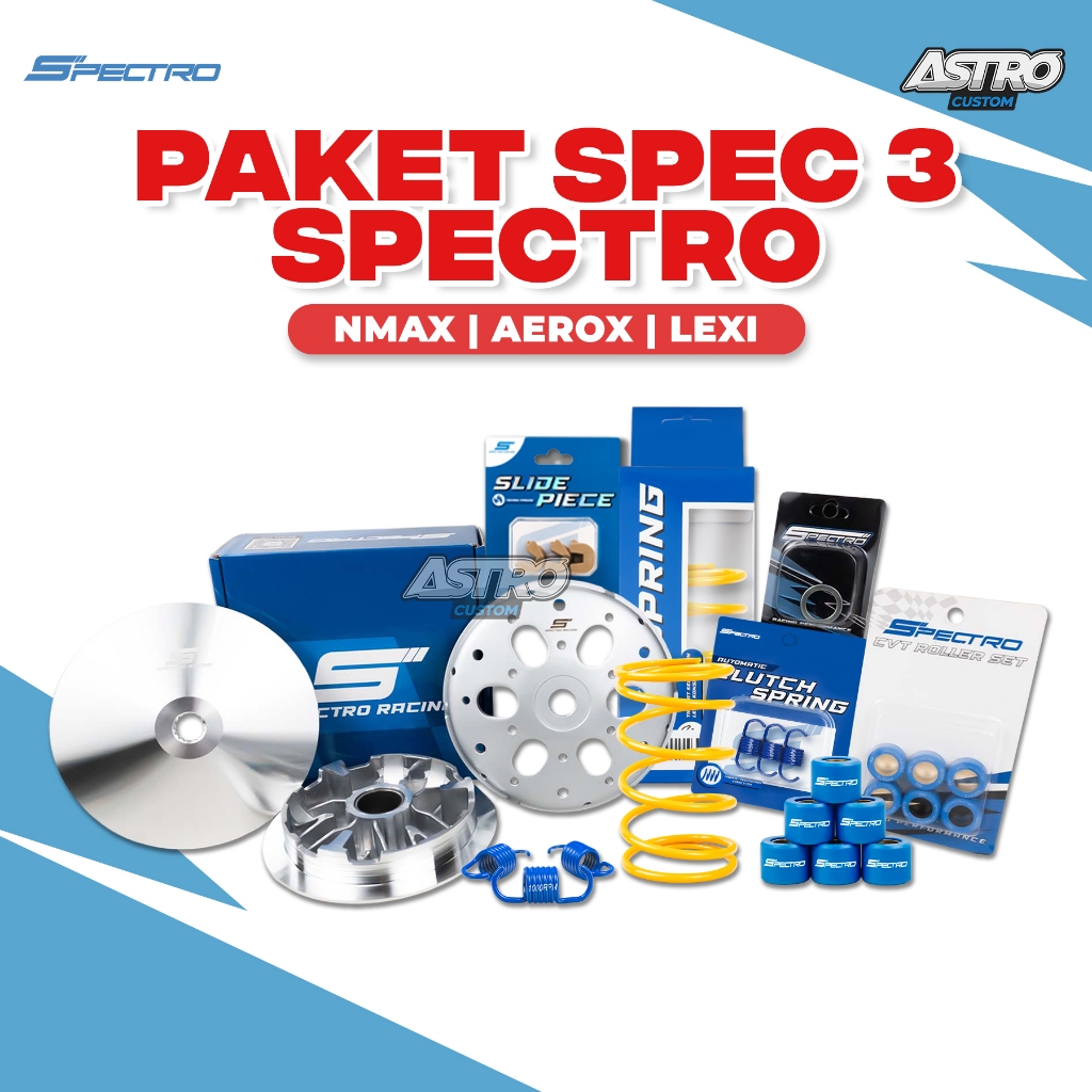 Spectro Paket Upgrade CVT Spec 3 NMAX 155 AEROX 155 LEXI 125 Roller Kampas Ganda Mangkok Akselerasi