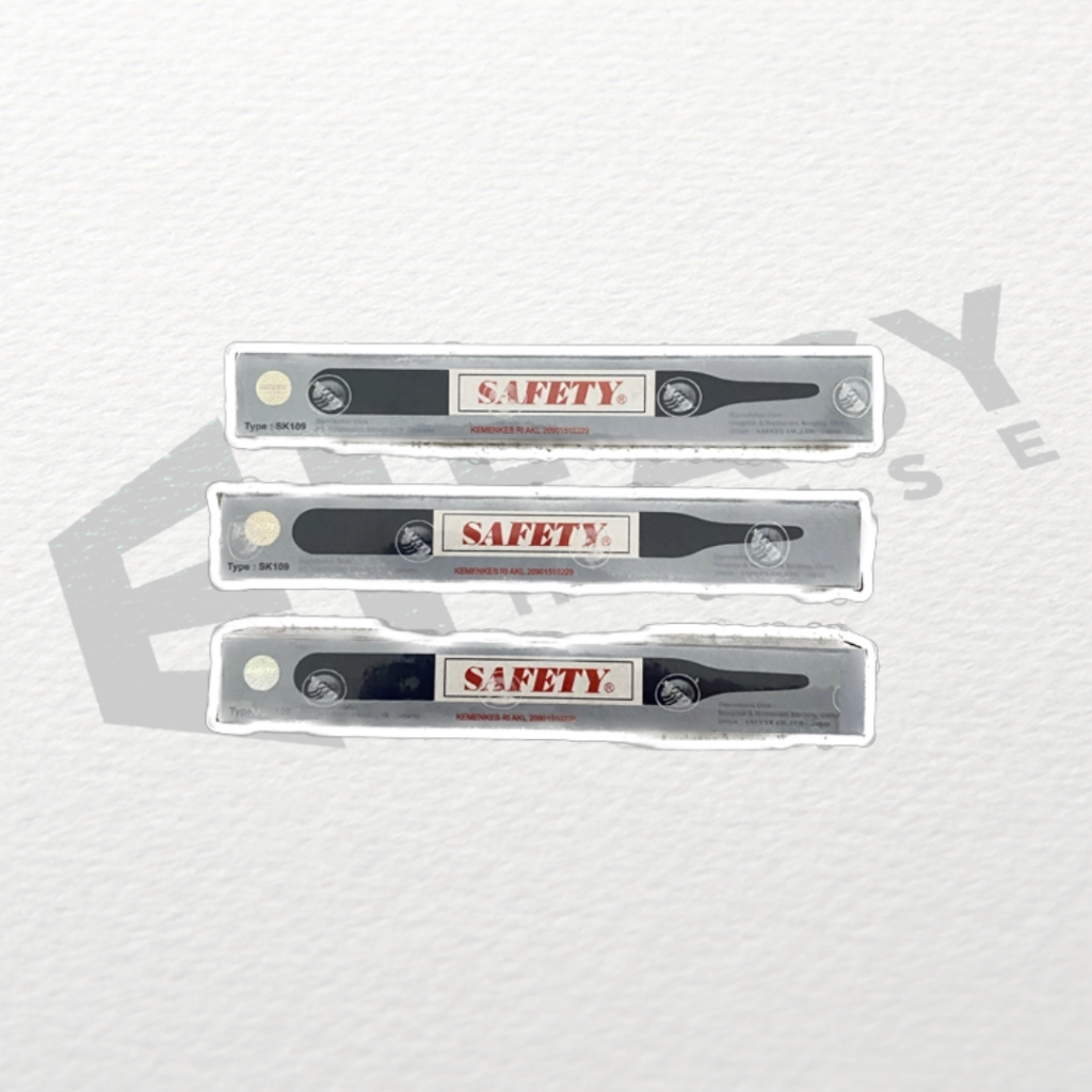 THERMOMETER BADAN SAFETY/ TERMOMETER PENGUKUR SUHU TUBUH Thermometer Safety Vivid Yellow Line Merk S