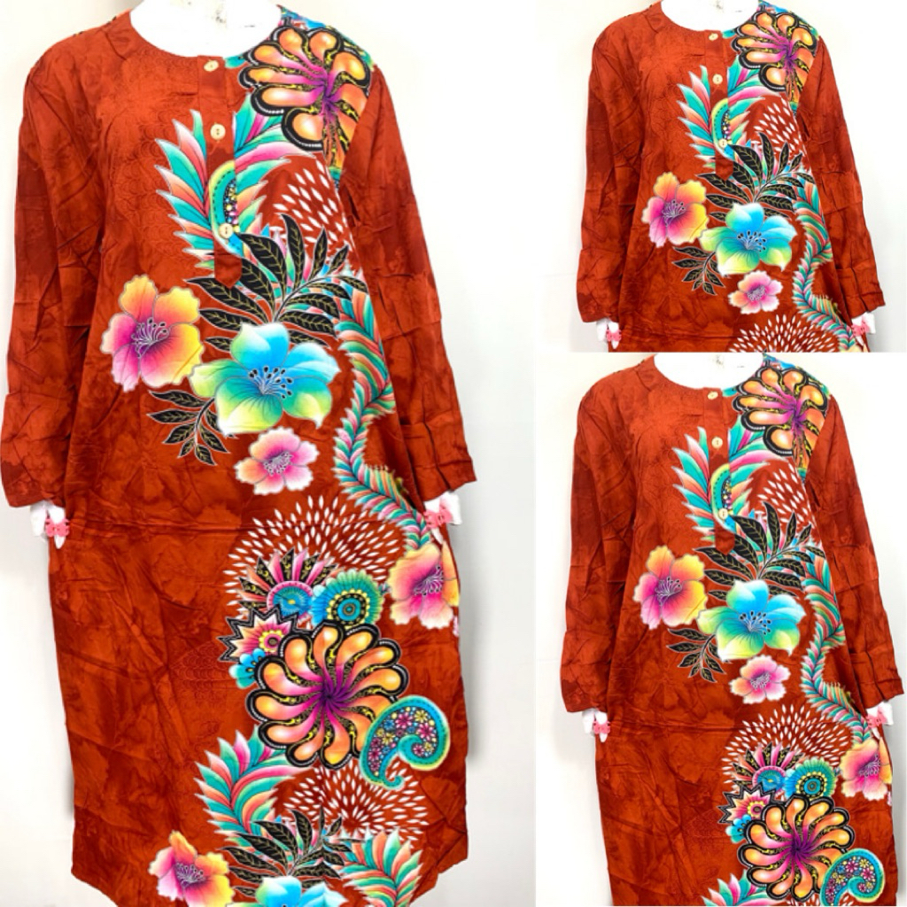 Kencana Ungu Longdress Batik Label Biru