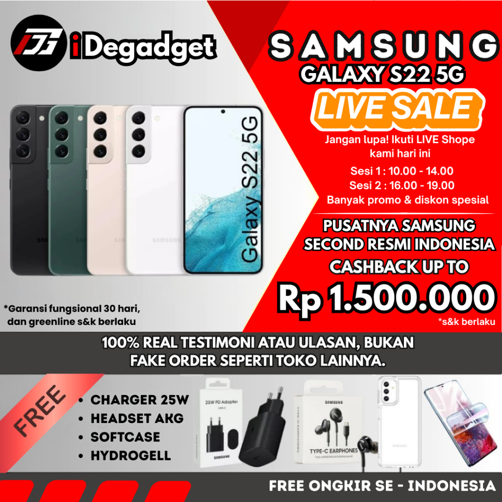SEIN Samsung Galaxy S22 5G 8/256GB 128GB | S21 & S21 FE 5G 256GB 128GB Second Fullset Original