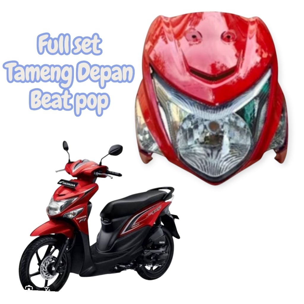 Tameng Panel Depan Set Honda Beat Pop Merah Berkualitas