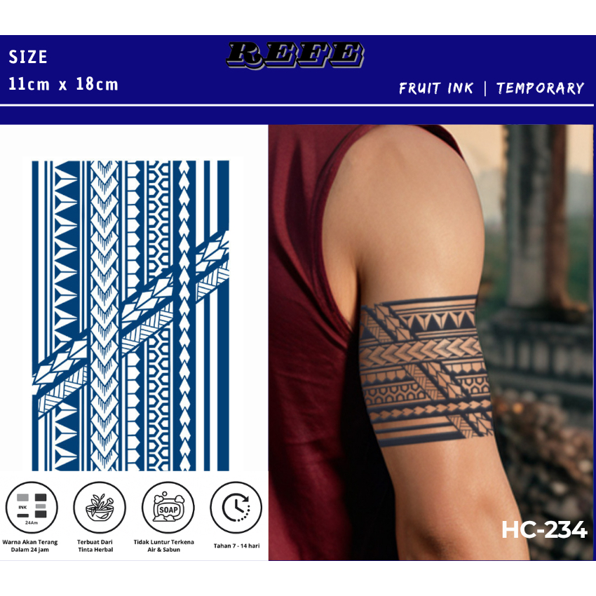 Tattoo Temporary Ink Semi Permanent - Tattoo Lengan Tato Tahan Lama Tahan Air & Sabun - Tato Armband