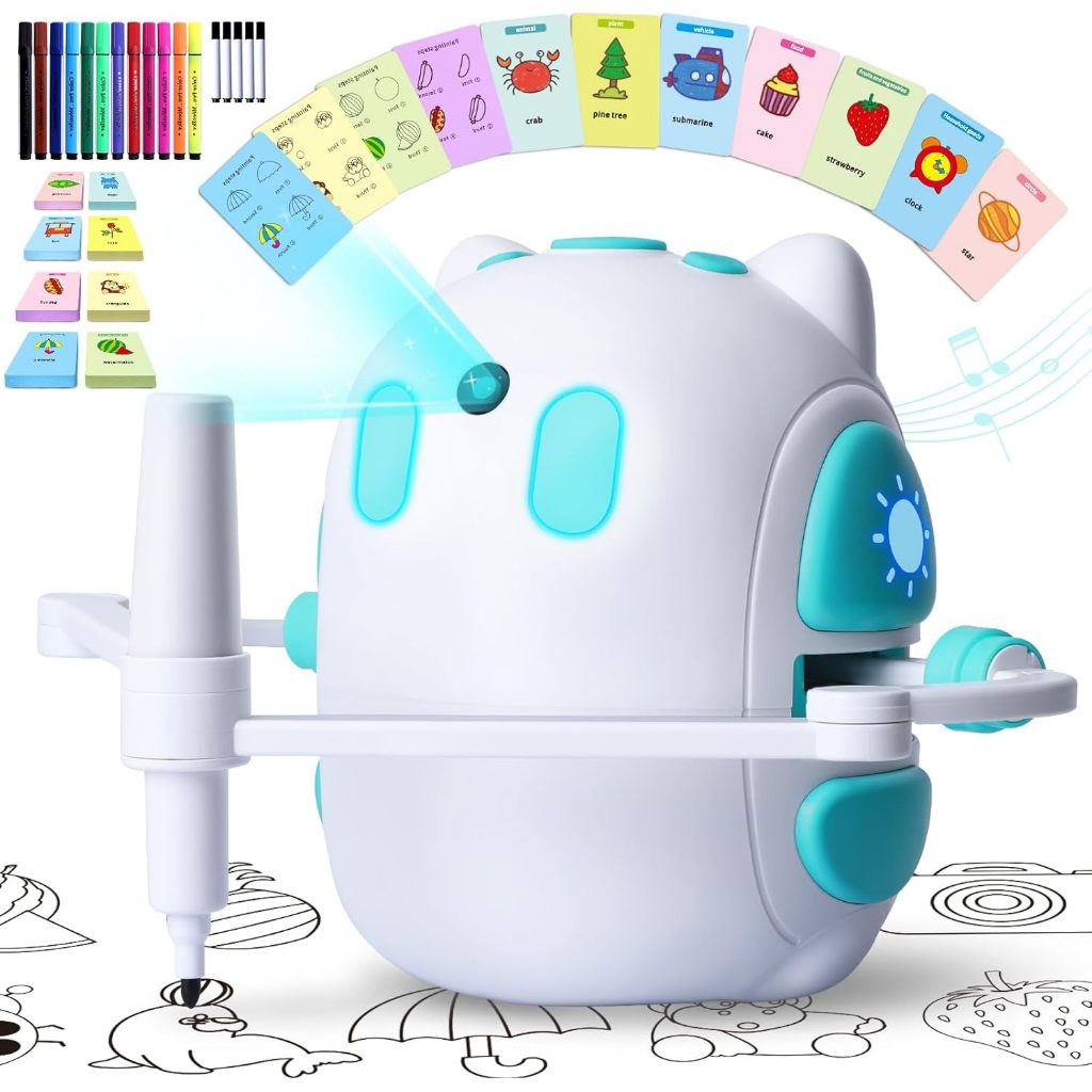 Drawing Robot for Kids 150 Educational Cards Smart Drawing Robot Voice