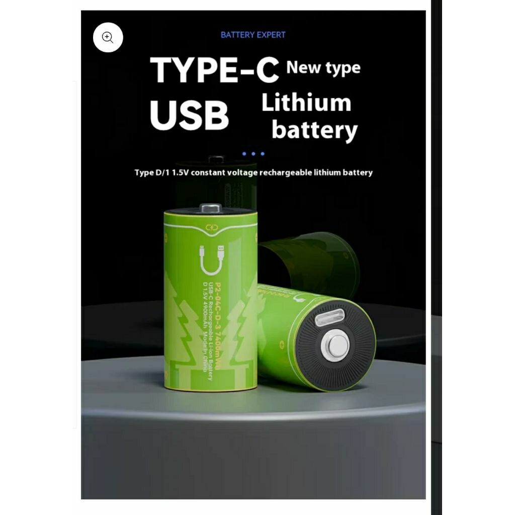 Beston Baterai Lithium Size D USB Type C Recharge 1,5V