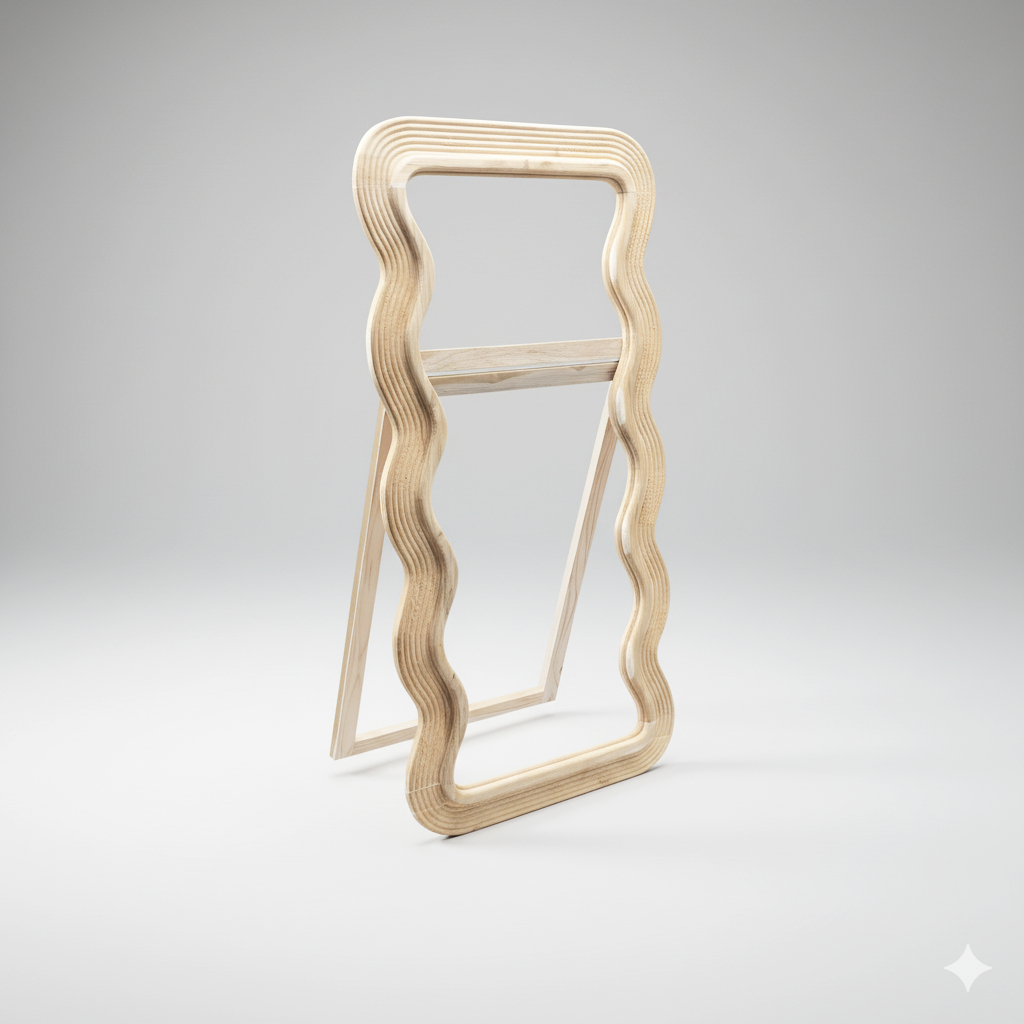 Standing Mirror Estetik Bahan Kayu Jati