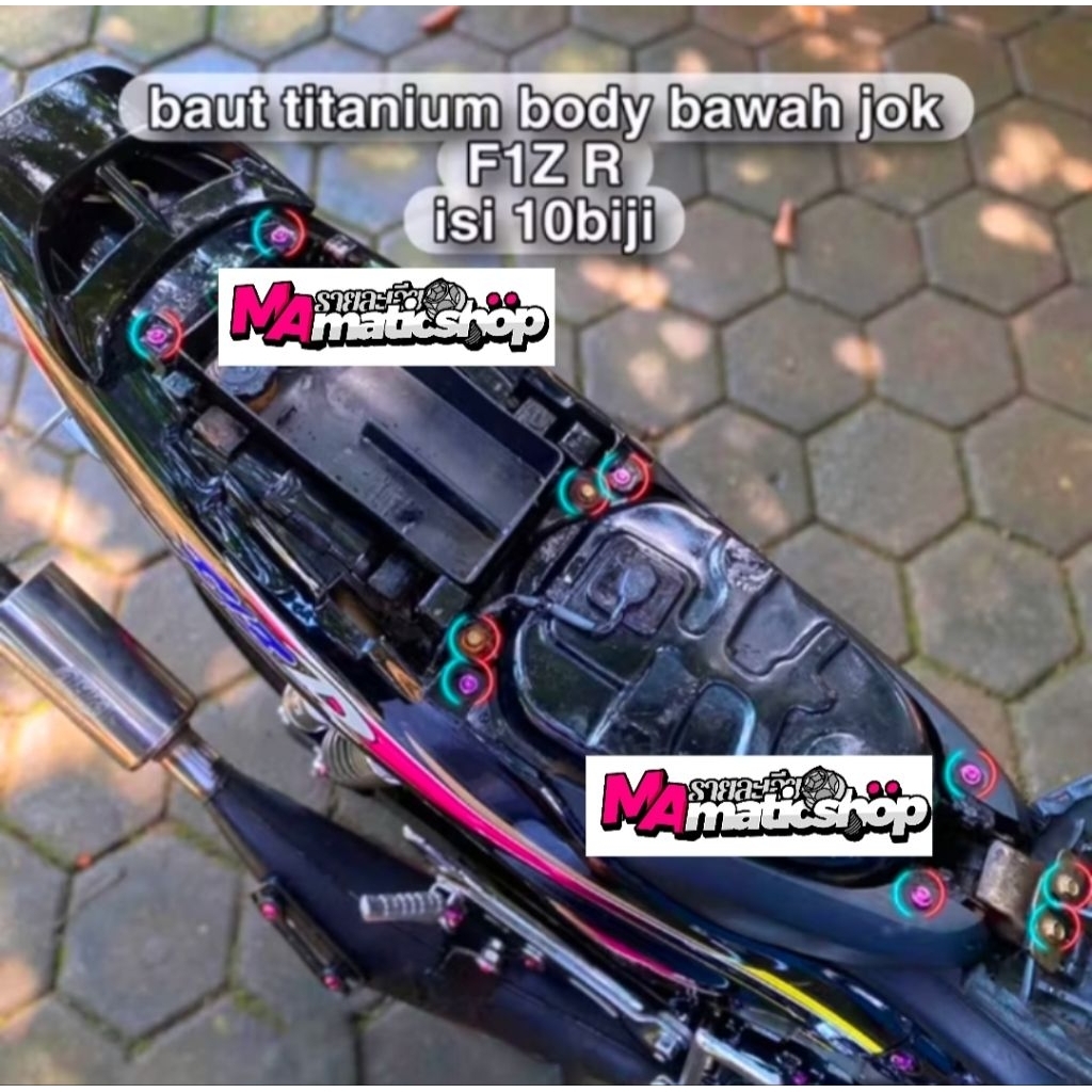 Baut titanium body bawah jok fiz r FIZ R titanium original Vietnam gr5(10biji)