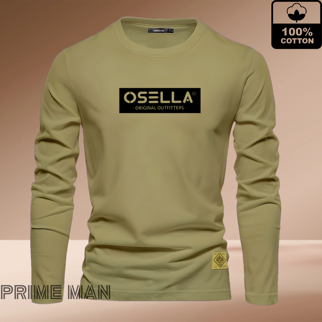 KAOS LENGAN PANJANG PRIA OS3LA HITAM PUTIH / KAOS VINTAGE / KAOS PREMIUM / KAOS LENGAN PANJANG / BAJ