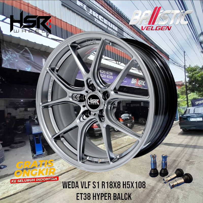 velg mobil chevrolet cruze trax hsr weda ring 18 lobang 5 pcd 5x105 warna hyper black hsr wheels