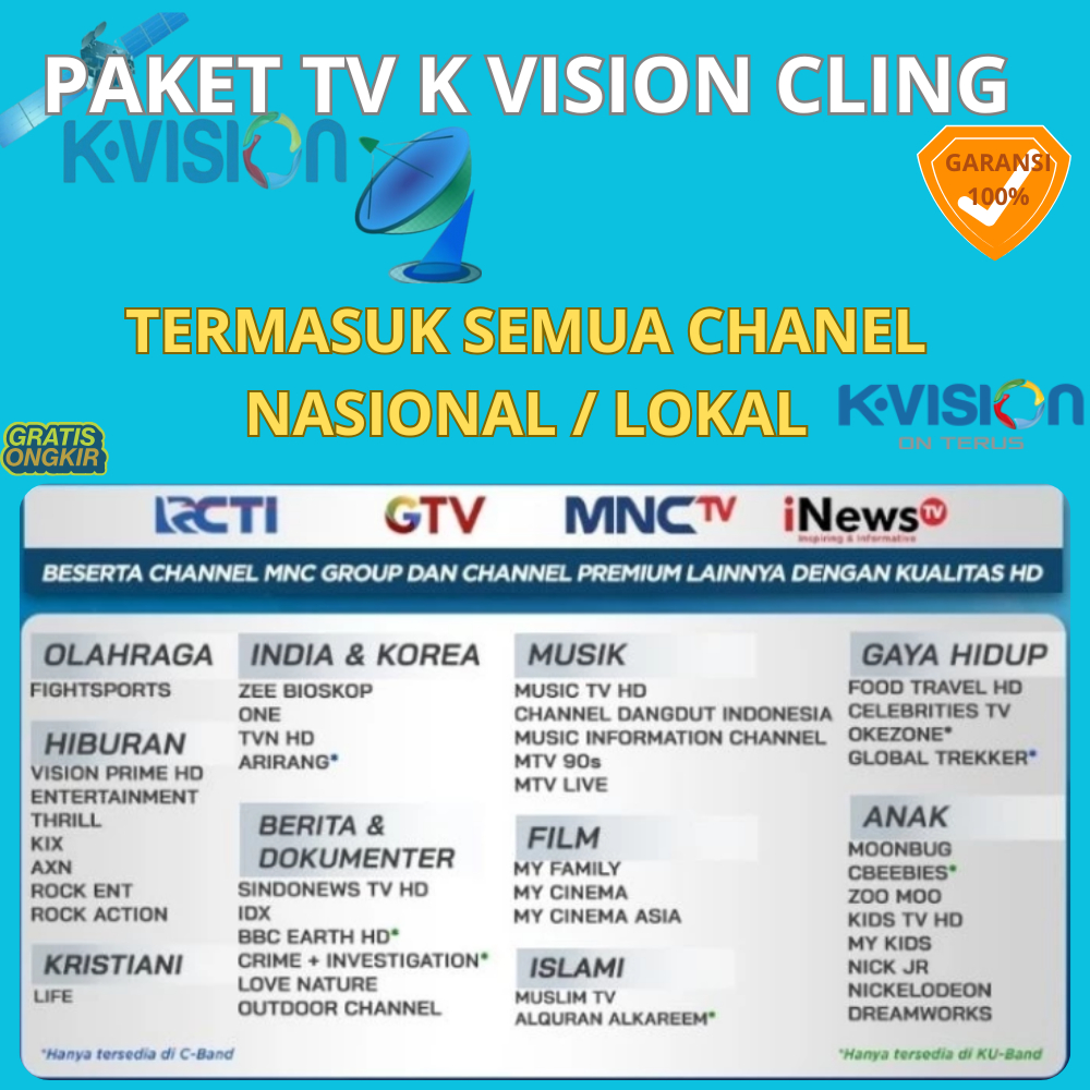 PROMO TERBARU PAKET K VISION - KVISION 30 HARI LENGKAP MNC PARABOLA CLING