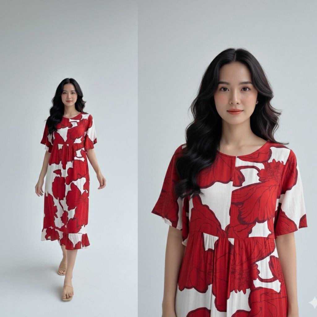 Daster Lily bumil busui friendly / Daster kekinian viral etnik Tasik / Daster Long katun rayon premi