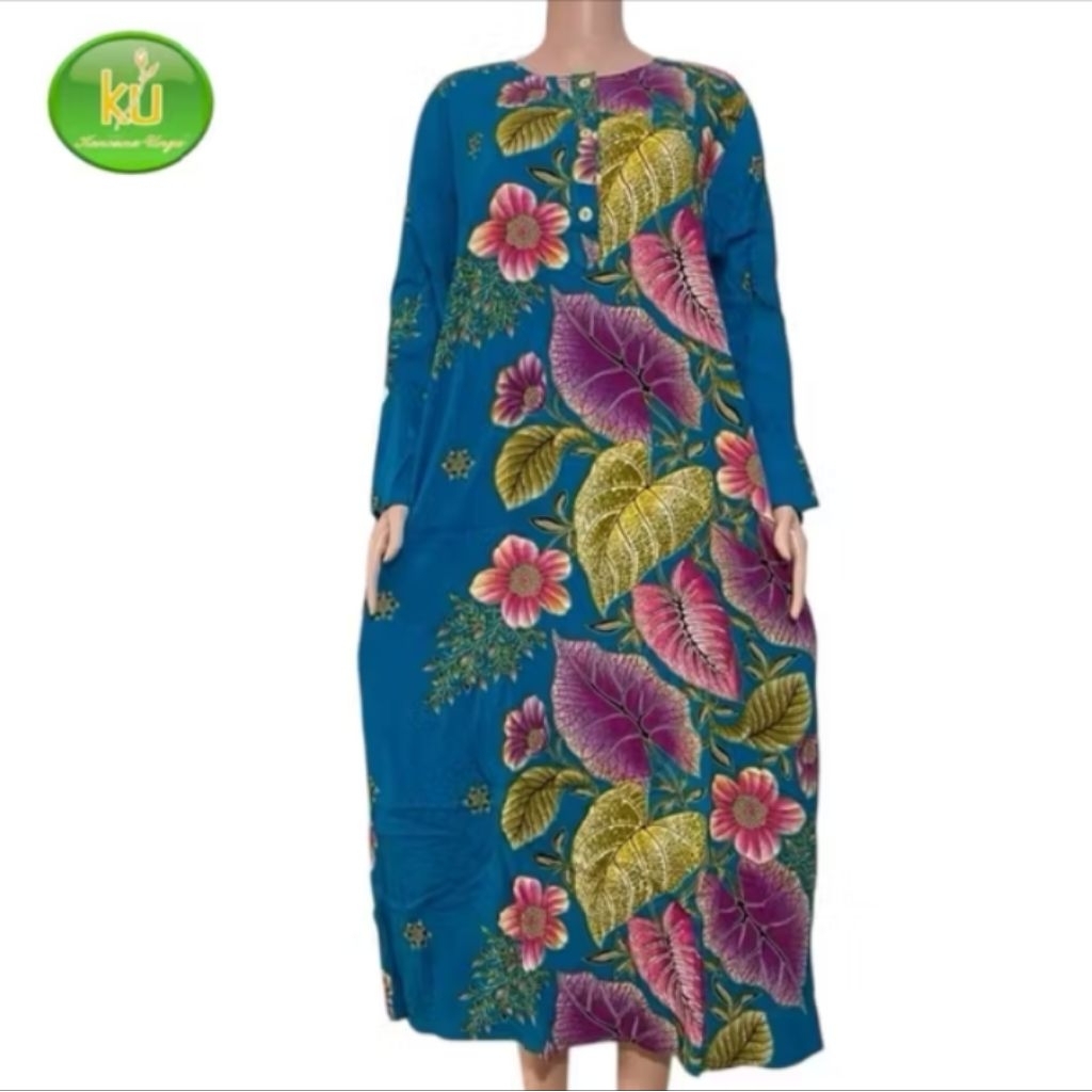 cantik lengan panjang daster kencana ungu PB 130 LD 120 gratis ikat rambut cantik Korea