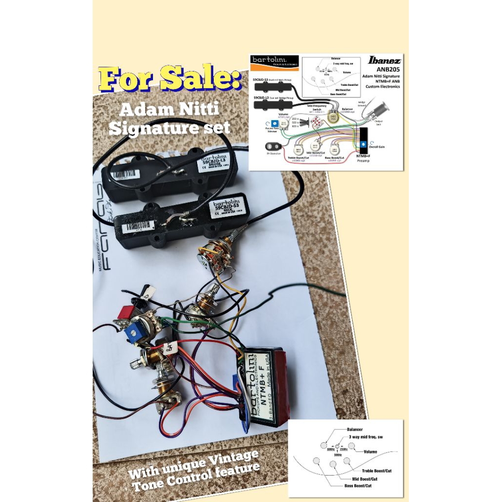 bartolini adam nitti bass pickup dan preamp set