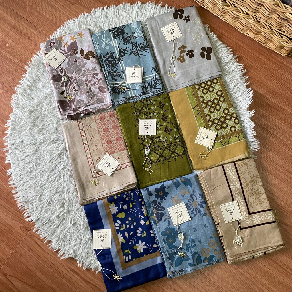 Jilbab Segiempat Voal Motif Oskara Syari 130x130 LC by Azara