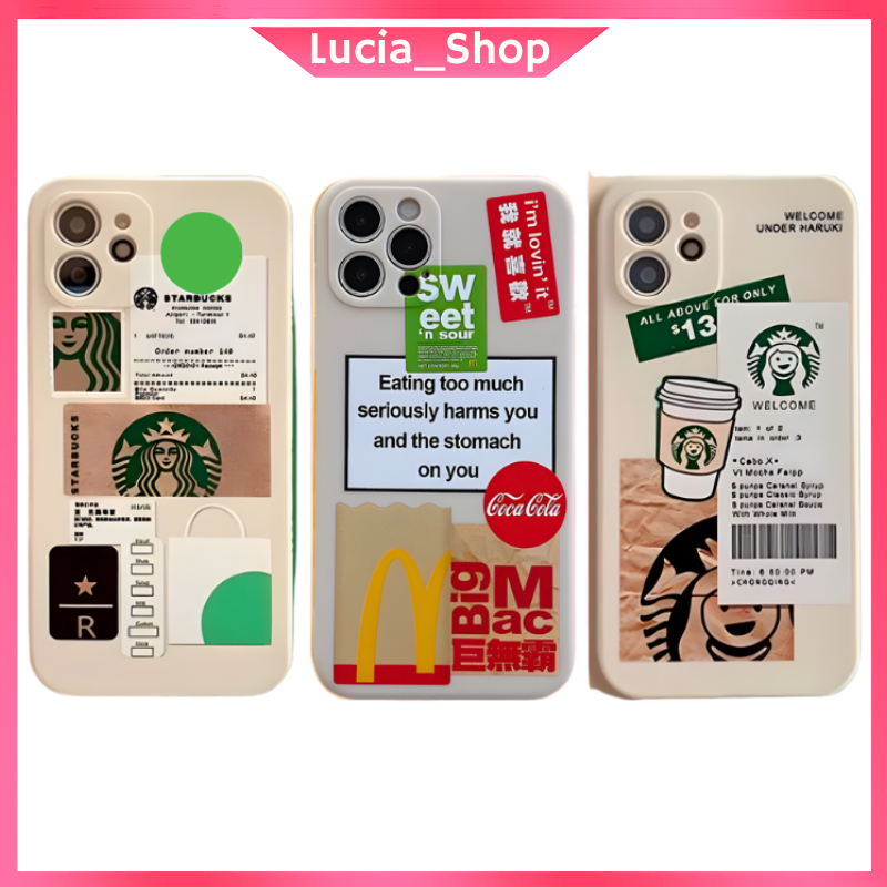 Case Vivo Y75 Y55 T1 5G Casing Starbucks X Mcd Liquid TPU Premium