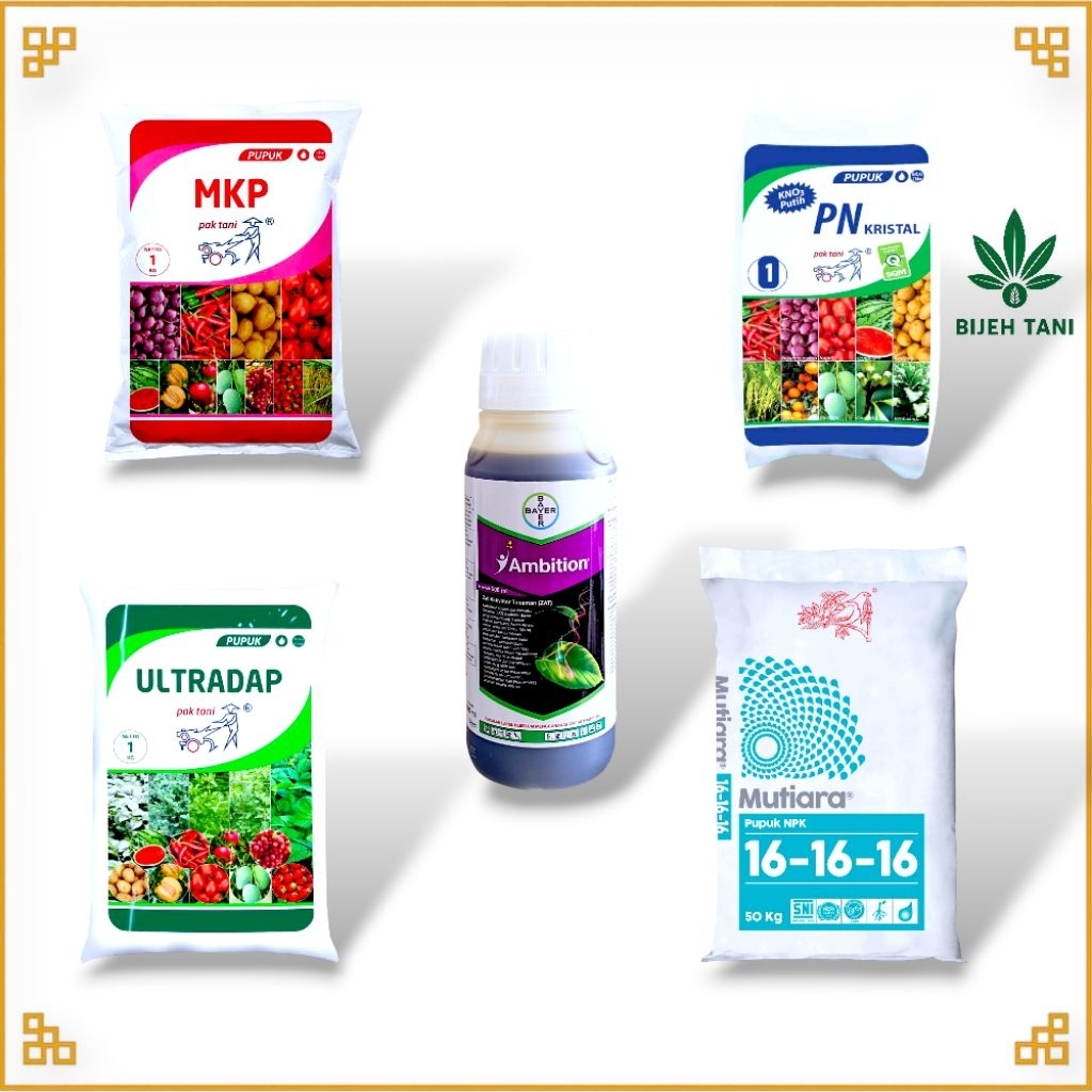 Paket Pertumbuhan & Pembuahan 5 Formula Jenis | Panen Maksimal MPK 1kg ULTRADAP 1kg Ambition 500ml K