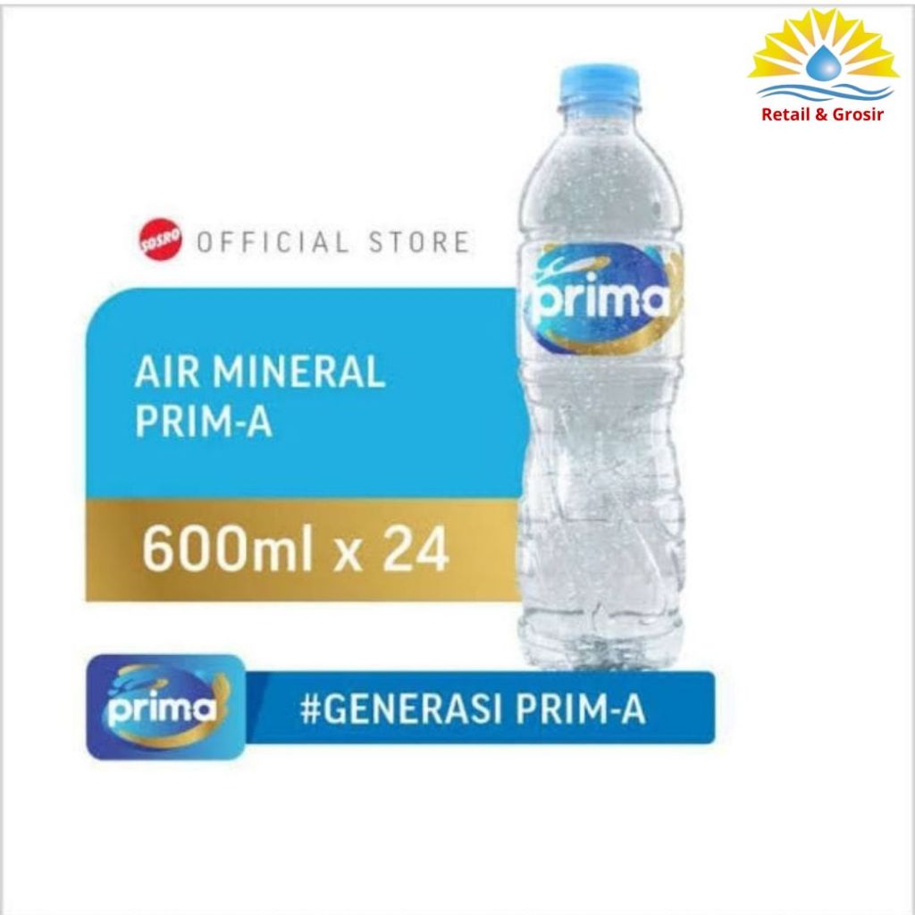 Air Mineral Prima 600 ML x 24 Botol / Dus / Prima Air Mineral 600ml