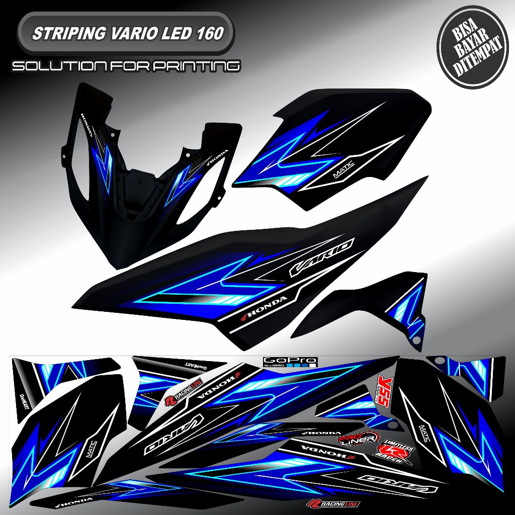 STRIPING VARIASI STICKER MOTOR HONDA VARIO LED 160