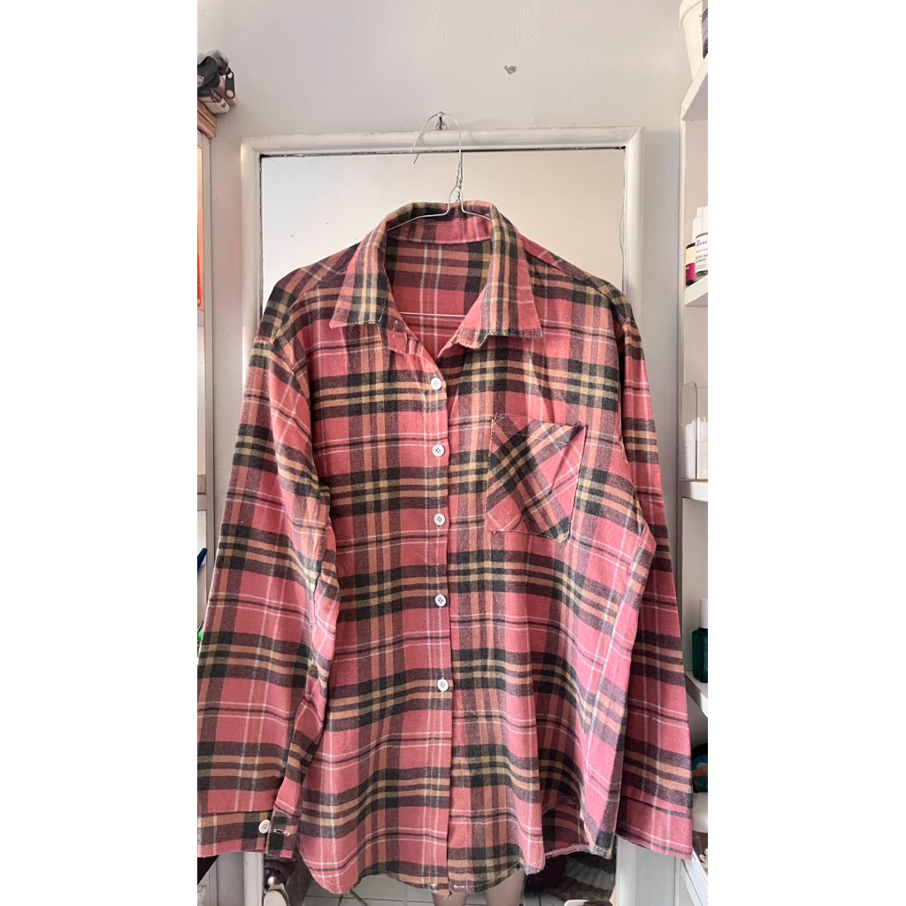 Preloved Kemeja Pink Kotak