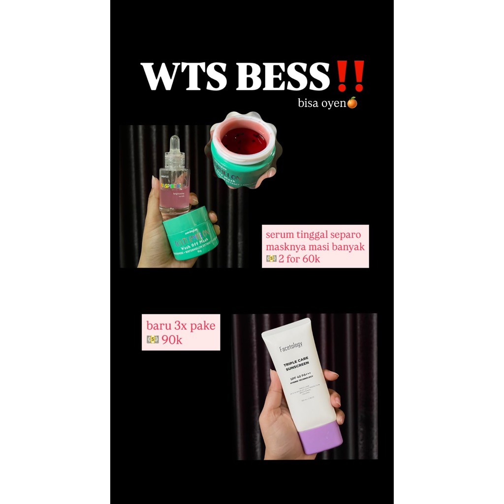 [PRELOVED] ourdaylee raspberry watermelon, facetology sunscreen