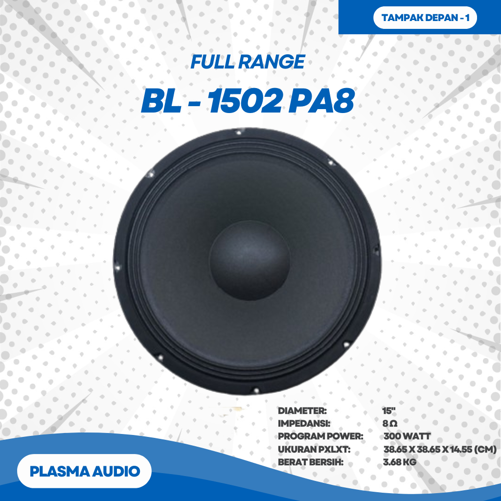 AUDAX - Speaker AUDAX 15" 15 Inch BL-PA 1502 M8 Full Range Mid & Bass Woofer