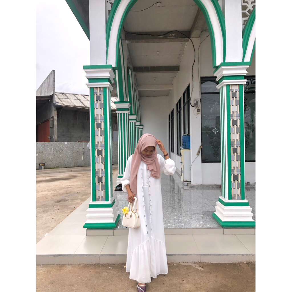 preloved Abaya putih mulus masih like new
