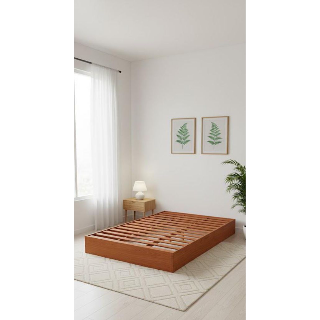 DIPAN LACI MINIMALIS KAYU MAHONI SOLID/ TEMPAT TIDUR MINIMALIS KAYU MAHONI + LACI