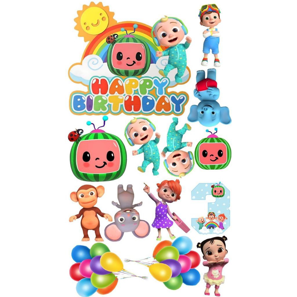 1 set cake toppers cocomelon/ cake toppers cocomelon ultah /cake toppers cocomelon custom