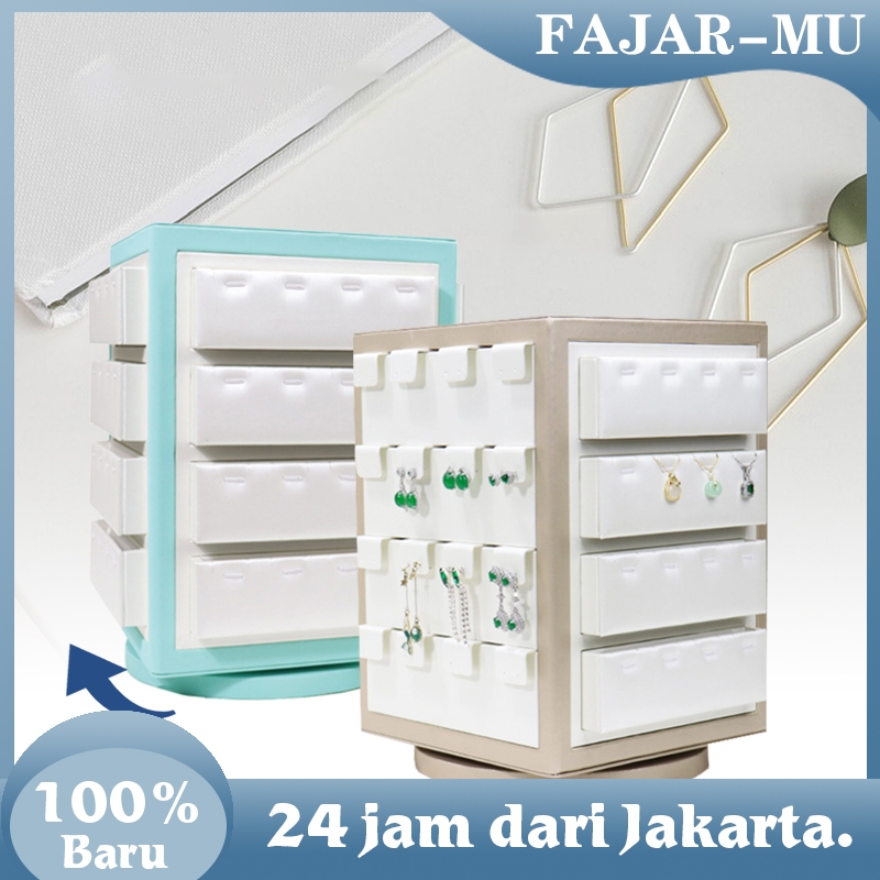 Display Putar Perhiasan / Rak Anting Putar 360° Magnetik / Display Cincin Putar Serba Guna Manual