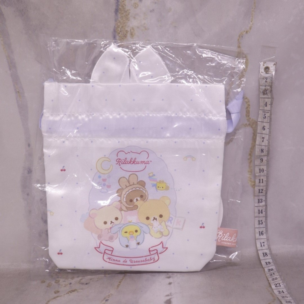 Rilakkuma Lottery Rilakkuma Bunny Ear Drawstring Bag tas serut