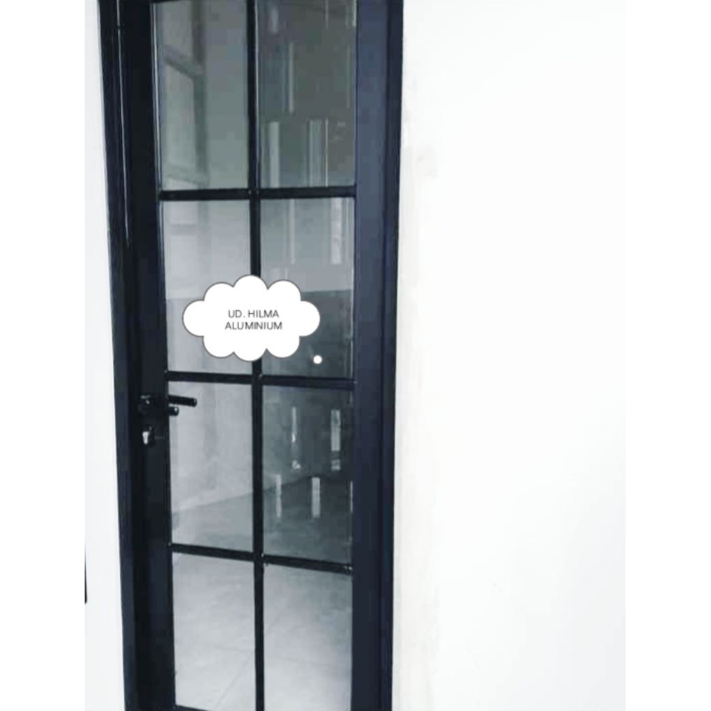 pintu kaca aluminium ornamin + kusen. tersedia warna putih hitam coklat(free packing kayu)