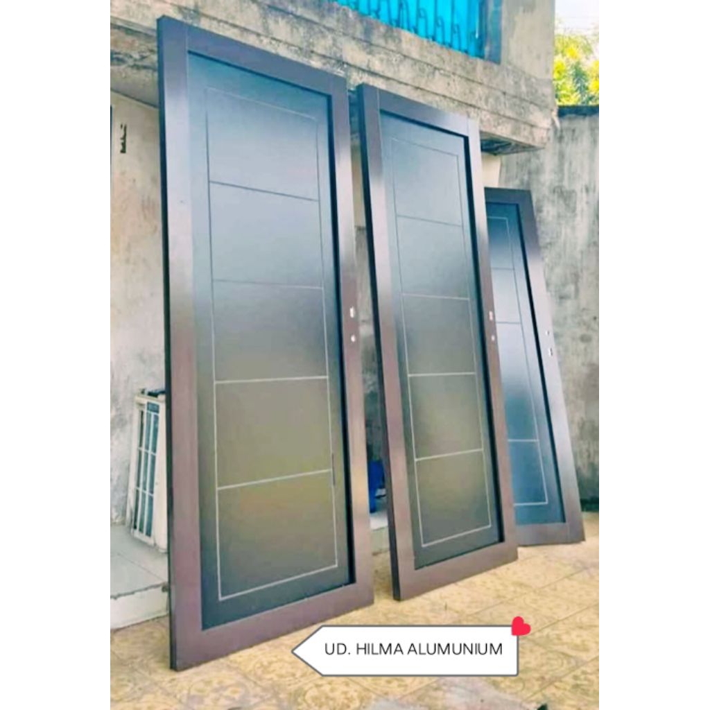 Pintu aluminium ACP+kusen tersedia warna putih hitam coklat(free packing bubble wrap & kayu)