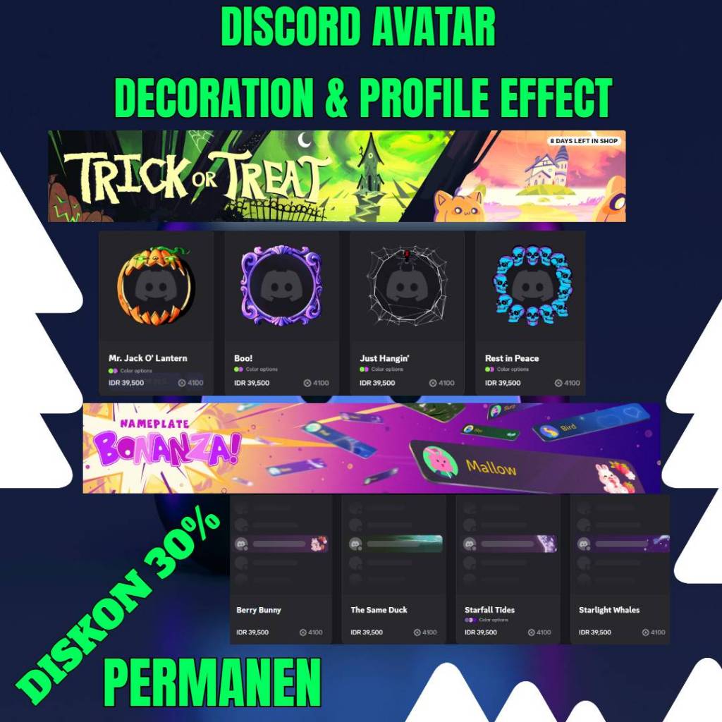 Decoration Discord Avatar dan Profile effects