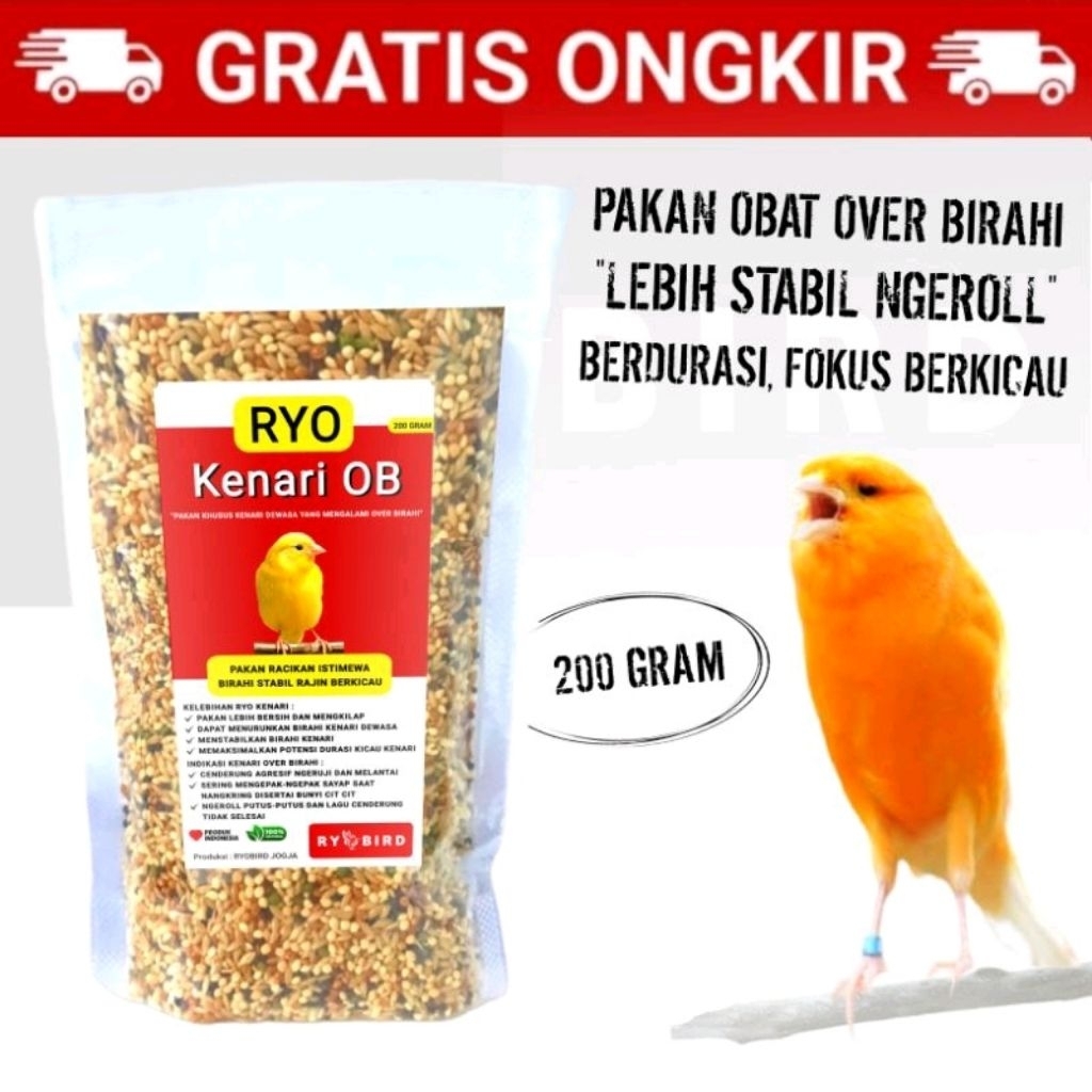 RYO KENARI OB Pakan Burung Kenari OB Penurun Over Birahi Makanan Penggacor Kenari