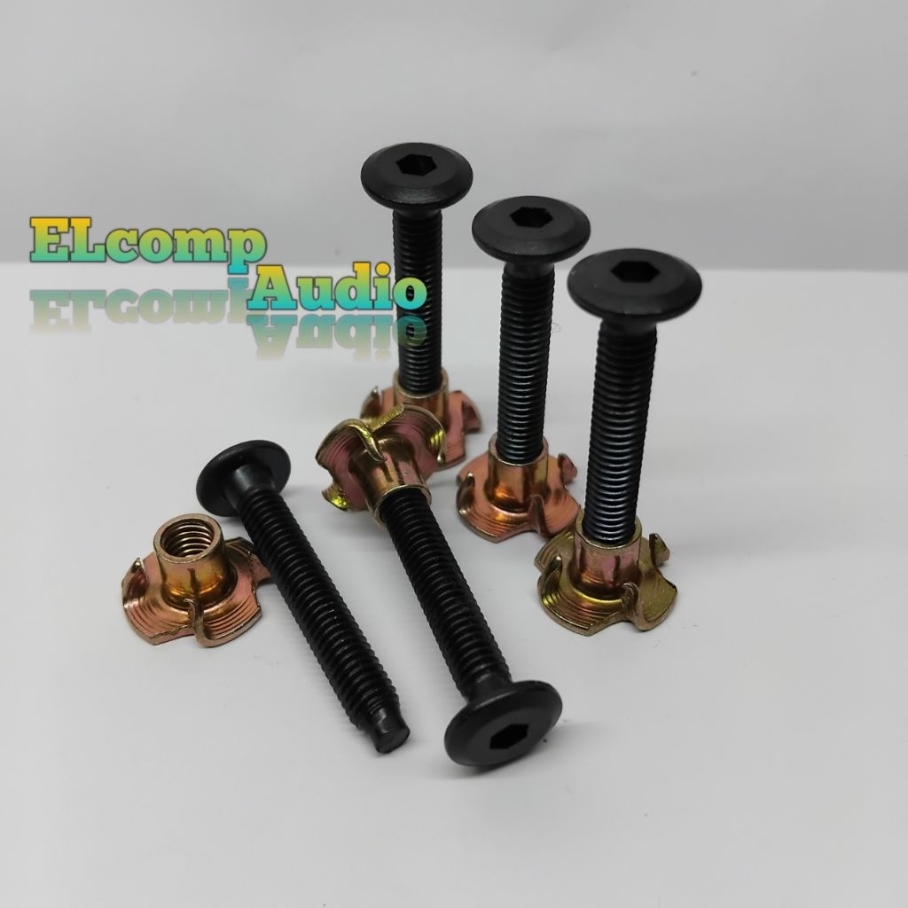 Baut jcbc Hitam Plus Mur Cakar M6 4Cm/Baut Box Speaker plus Mur Cakar
